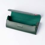 F-60/80p Leather Glasses Case with Petrykivka Painting Ф-60/80п Футляр для окулярів з рукописним малюнком "Петриківський Розпис"