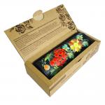 F-60/80p Personalized leather eyewear holder with Petrykivka painting